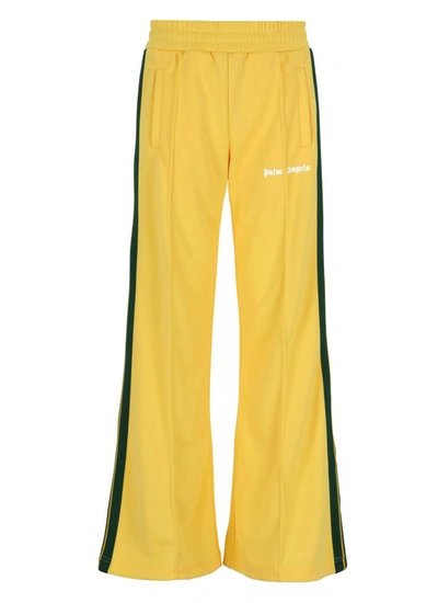 Shop Palm Angels Trousers In Yellow White