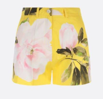 Shop Valentino Shorts In Multi Yellow