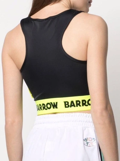 Shop Barrow Black Top In Stretch Fabric With Logo