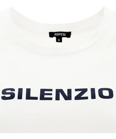 Shop Aspesi "silenzio" T-shirt In White