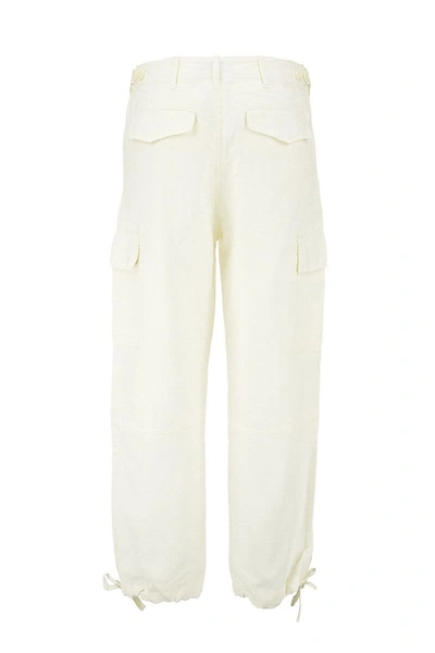 Shop Ralph Lauren Silk-blend Cargo Trouser In Cream