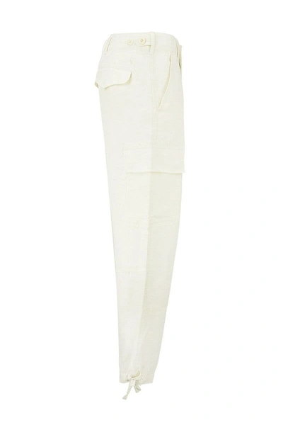 Shop Ralph Lauren Silk-blend Cargo Trouser In Cream