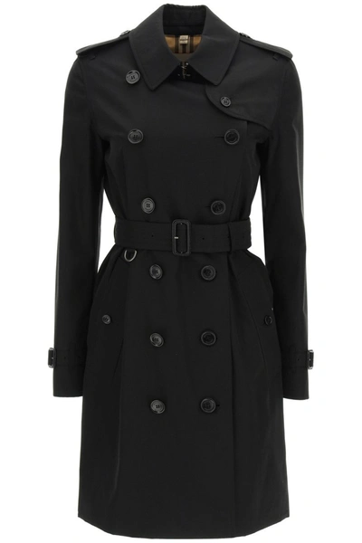 Shop Burberry Kensington Midi Raincoat In Black