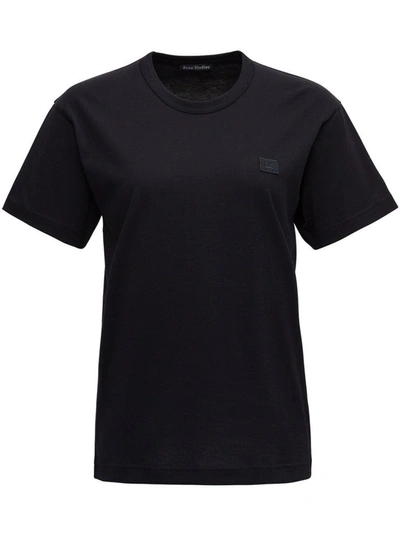 Shop Acne Studios Jersey T-shirt With Logo In Black