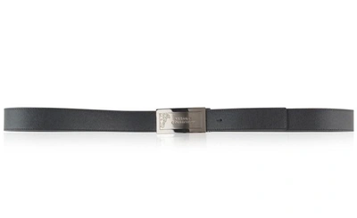 Shop Versace Collection Logo Buckle Belt In Black