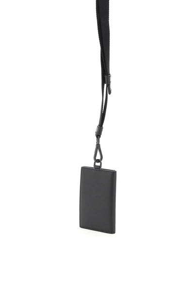 Shop Alexander Mcqueen Graffiti Logo Necklace Card Holder In Black