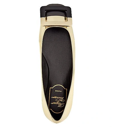 Shop Roger Vivier U-look Leather Ballerina Flats In Gold Comb