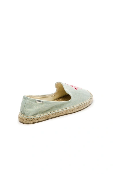 Shop Soludos Flamingo Embroidered Espadrille In Blue
