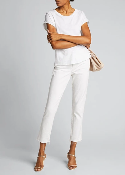 Shop Amo Denim Babe Cropped Jeans In White