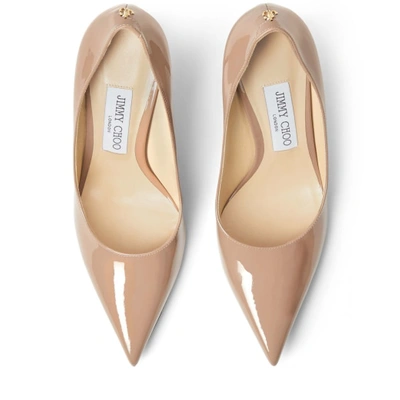 Jimmy Choo Logo Thin-soled Shallow-mouth High-heeled Shoes In Ballet Pink