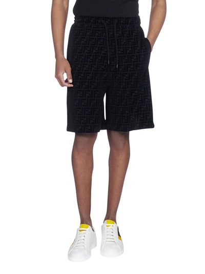 Shop Fendi Ff Motif Bermuda Shorts In Black
