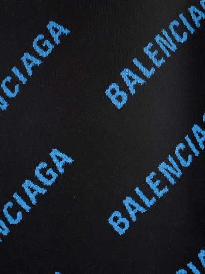 Shop Balenciaga Logo Intarsia Sweater In Multi
