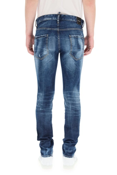 Shop Dsquared2 Cool Guy Distressed Slim Jeans In Blue