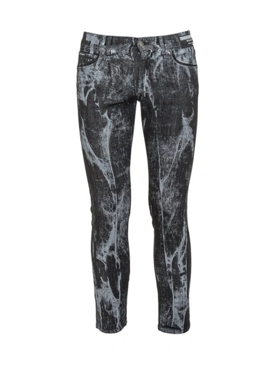 Shop Dolce & Gabbana Marbled Skinny Jeans In Multi