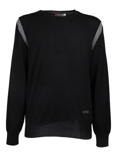 Shop Alexander Mcqueen Contrast Panel Crewneck Sweater In Black