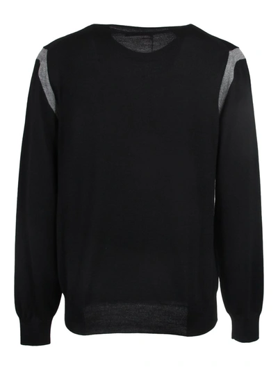 Shop Alexander Mcqueen Contrast Panel Crewneck Sweater In Black