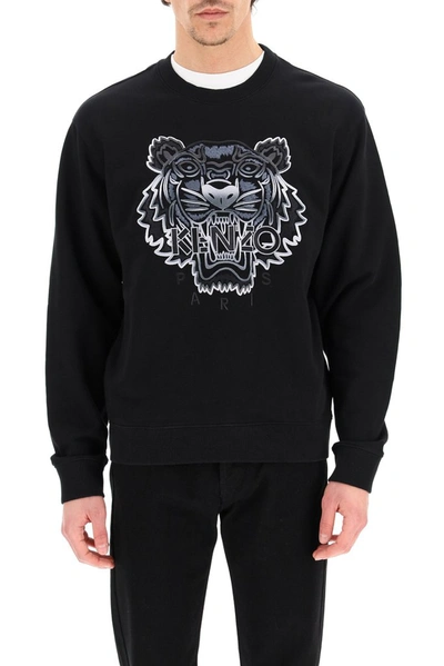 Kenzo Gradient Tiger Classic Crewneck Sweatshirt In Black | ModeSens