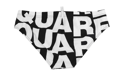 Shop Dsquared2 Logo Text Print Swimming Briefs In Multi