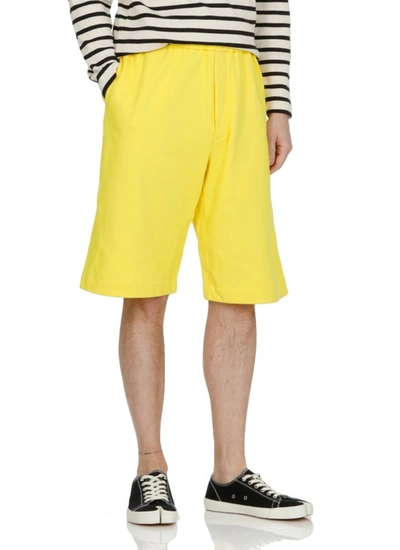 Shop Jil Sander Elasticated Waist Track Shorts In Yellow