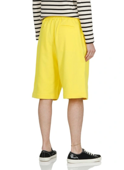 Shop Jil Sander Elasticated Waist Track Shorts In Yellow
