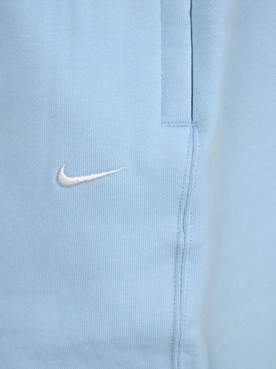 Shop Nike Lab Logo Embroidered Sweatpants In Blue
