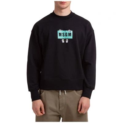 Shop Msgm Cartoon Logo Printed Sweatshirt In Black