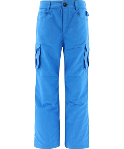 Shop Marine Serre Pocket Detail Cargo Pants In Blue