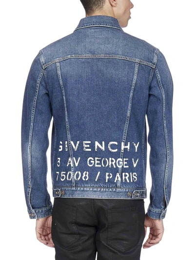 Shop Givenchy Vintage Logo Denim Jacket In Blue