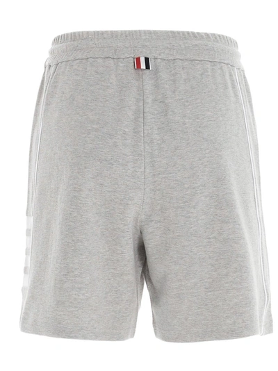 Shop Thom Browne Rwb Tab Shorts In Grey