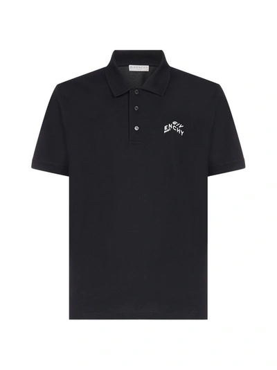 Shop Givenchy Refracted Embroidered Logo Polo Shirt In Black