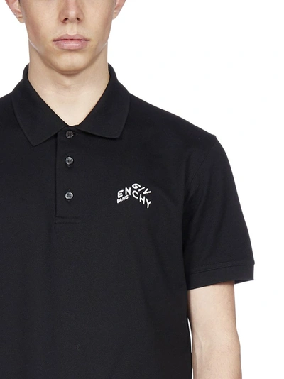 Shop Givenchy Refracted Embroidered Logo Polo Shirt In Black