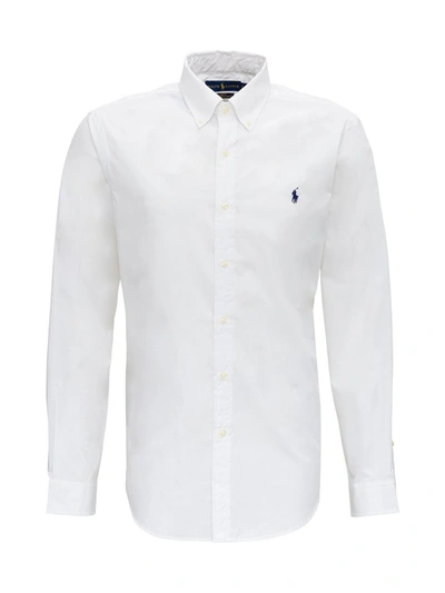 Shop Polo Ralph Lauren Logo Embroidered Shirt In White