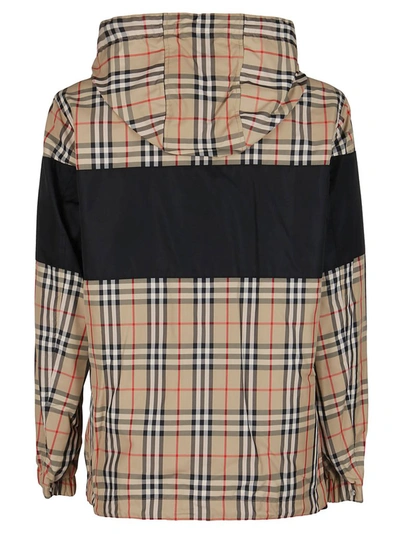 Shop Burberry Checked Reversible Hooded Jacket In Multi