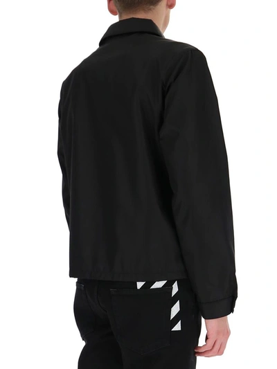 Shop Prada Triangle Logo Blouson Jacket In Black