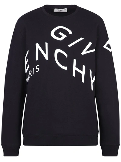 Shop Givenchy Refracted Logo Sweatshirt In Black