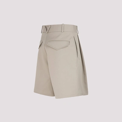 Shop Bottega Veneta Pleated Bermuda Shorts In Beige