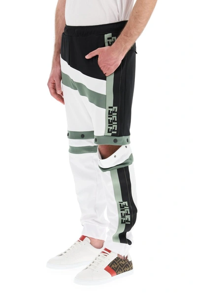 Shop Fendi Logo Tape Panelled Track Pants In Multi