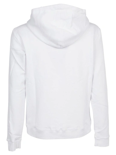 Shop Saint Laurent Logo Print Hoodie In White