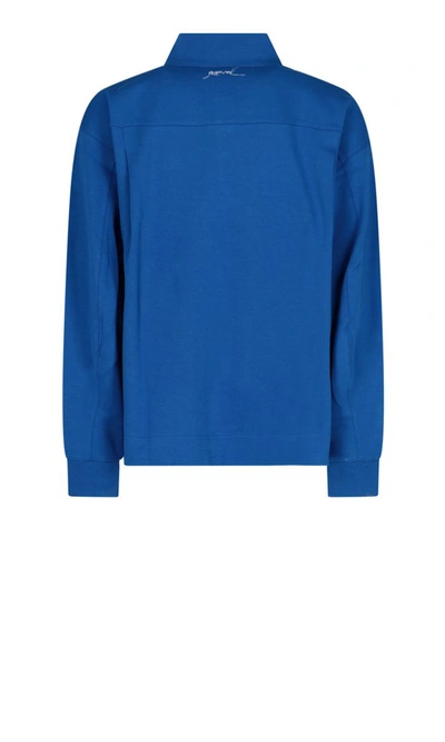 Shop Ader Error Logo Embroidered Polo Shirt In Blue