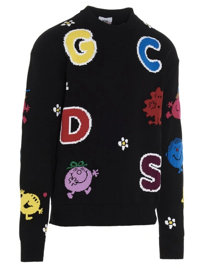 Shop Gcds Mmlm Intarsia Logo Sweater In Black