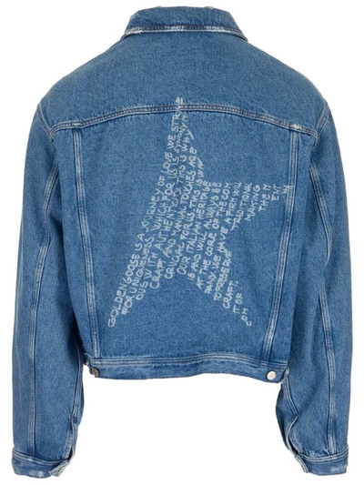 Shop Golden Goose Deluxe Brand Distressed Denim Jacket In Blue