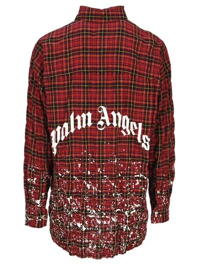 Shop Palm Angels Round Logo Checked Shirt In Multi