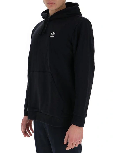 Shop Adidas Originals Loungewear Trefoil Essentials Hoodie In Black