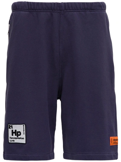 Shop Heron Preston Periodic Logo Sweat Shorts In Blue