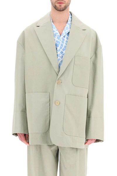 Shop Jacquemus Single Breasted Jacket In Green
