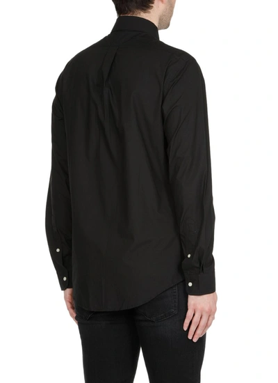 Shop Polo Ralph Lauren Logo Embroidered Shirt In Black