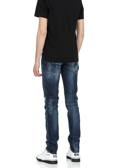 Shop Dsquared2 Distressed Skinny Jeans In Blue