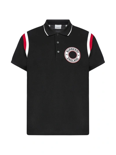 Shop Burberry Logo Appliqué Polo Shirt In Black