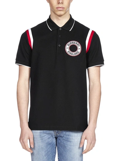 Shop Burberry Logo Appliqué Polo Shirt In Black