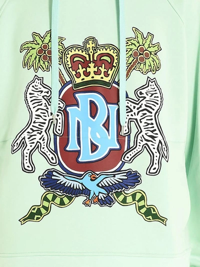 Shop Neil Barrett Coat Of Arms Graphic Print Hoodie In Green